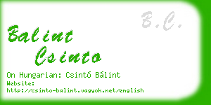 balint csinto business card