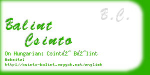 balint csinto business card